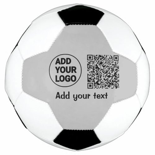 Simple minimal q r code add logo scan code name te soccer ball