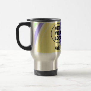 Simple minimal q r code add logo scan code name te travel mug