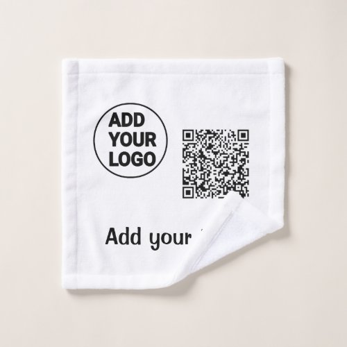 Simple minimal q r code add logo scan code name te wash cloth