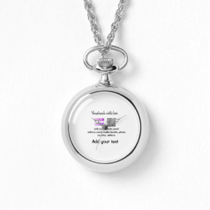 Simple minimal q r code add logo scan code name te watch