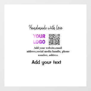 Simple minimal q r code add logo scan code name te window cling