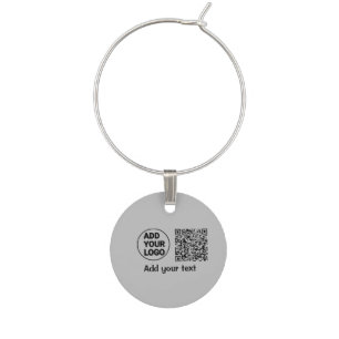 Simple minimal q r code add logo scan code name te wine charm