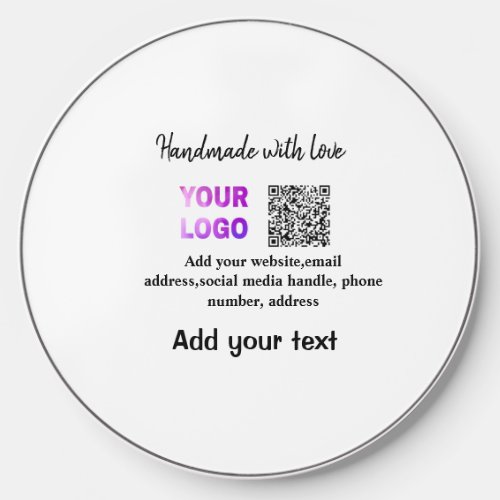 Simple minimal q r code add logo scan code name te wireless charger 