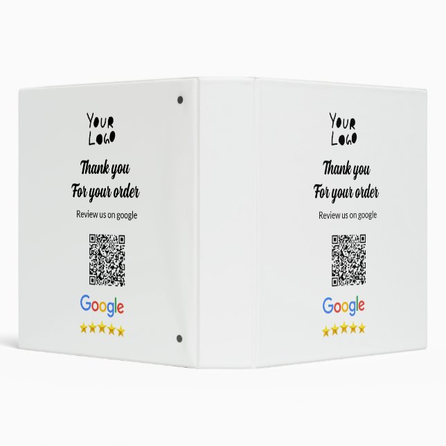 Simple minimal q r code add logo scan code name we 3 ring binder (Background)