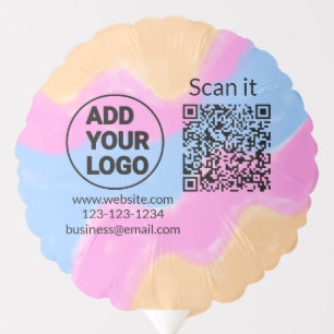 Simple minimal q r code add logo scan code name we balloon