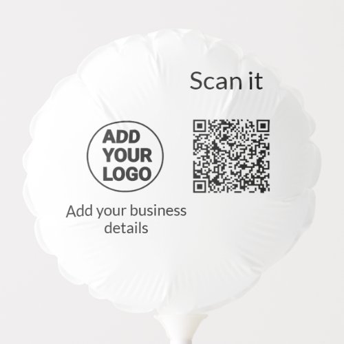 Simple minimal q r code add logo scan code name we balloon