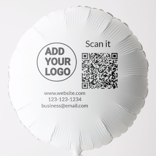 Simple minimal q r code add logo scan code name we balloon