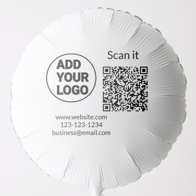 Simple minimal q r code add logo scan code name we balloon (Front)