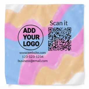 Simple minimal q r code add logo scan code name we bandana