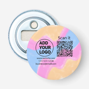Simple minimal q r code add logo scan code name we bottle opener