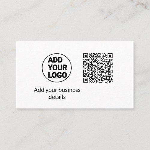 Simple minimal q r code add logo scan code name we business card