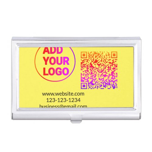 Simple minimal q r code add logo scan code name we business card case