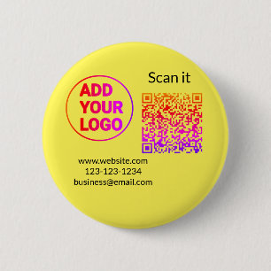 Simple minimal q r code add logo scan code name we button