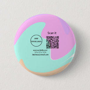 Simple minimal q r code add logo scan code name we button