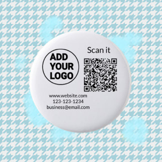 Simple minimal q r code add logo scan code name we button
