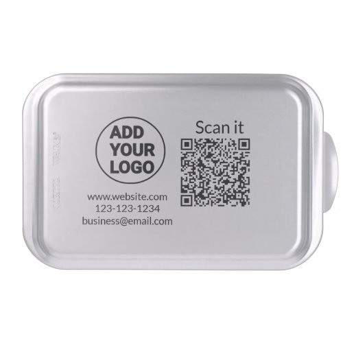 Simple minimal q r code add logo scan code name we cake pan