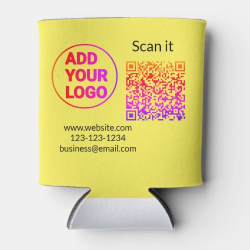 Simple minimal q r code add logo scan code name we can cooler