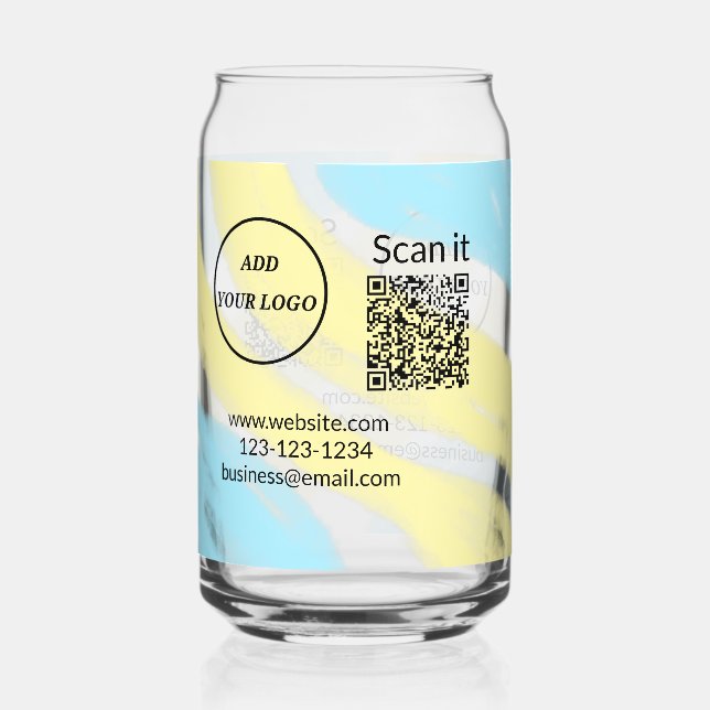 Simple minimal q r code add logo scan code name we can glass (Front)