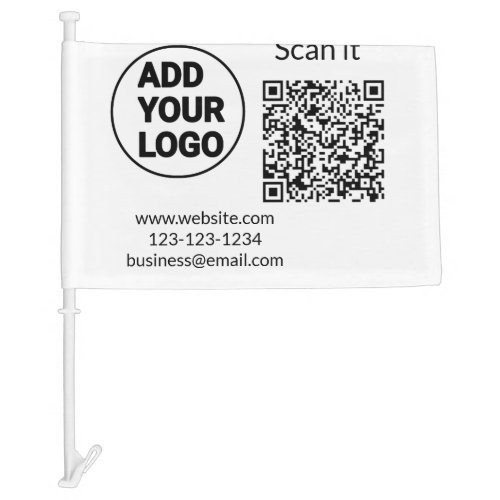 Simple minimal q r code add logo scan code name we car flag