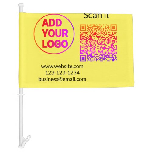 Simple minimal q r code add logo scan code name we car flag