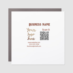 Simple minimal q r code add logo scan code name we car magnet
