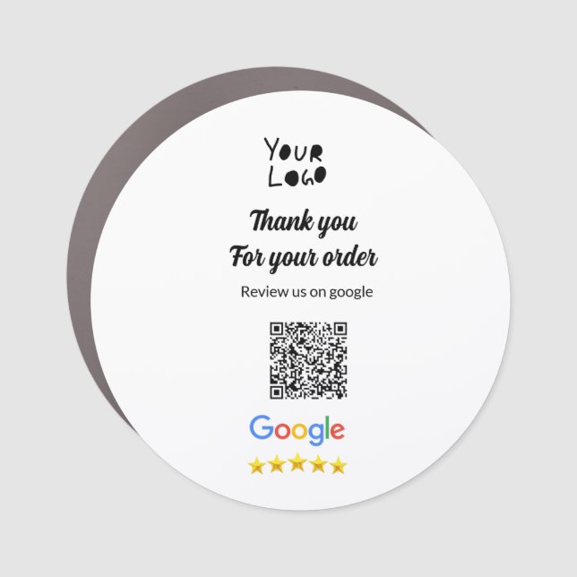 Simple minimal q r code add logo scan code name we car magnet (Front)