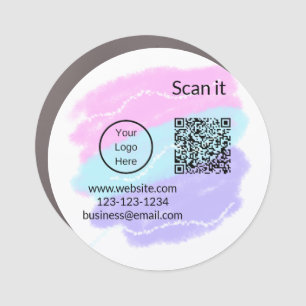 Simple minimal q r code add logo scan code name we car magnet