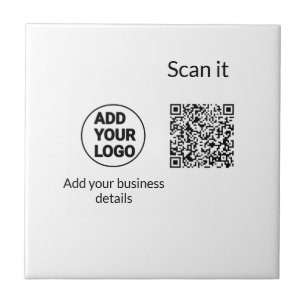 Simple minimal q r code add logo scan code name we ceramic tile