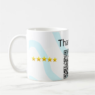 Simple minimal q r code add logo scan code name we coffee mug