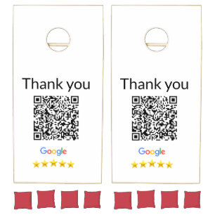 Simple minimal q r code add logo scan code name we cornhole set