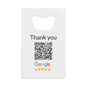 Simple minimal q r code add logo scan code name we credit card bottle opener