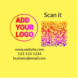 Simple minimal q r code add logo scan code name we cutout