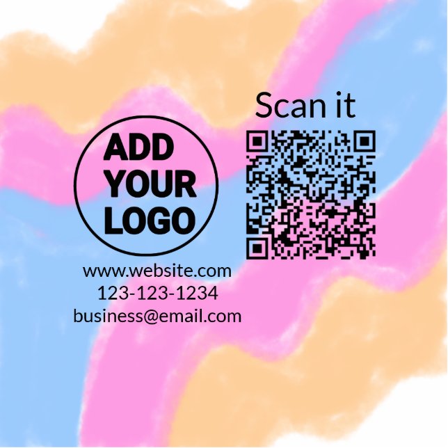 Simple minimal q r code add logo scan code name we cutout (Front)