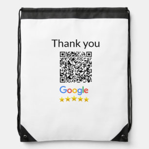 Simple minimal q r code add logo scan code name we drawstring bag
