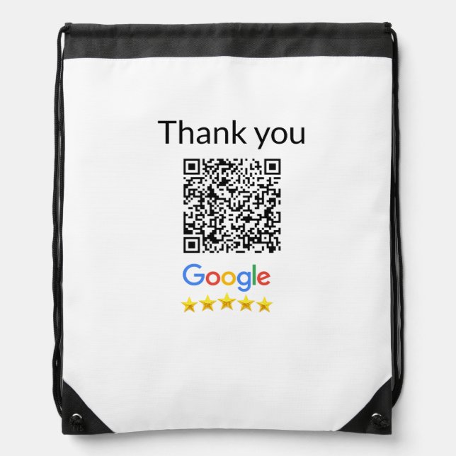 Simple minimal q r code add logo scan code name we drawstring bag (Front)