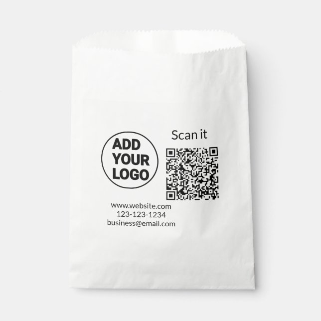 Simple minimal q r code add logo scan code name we favor bag (Front)