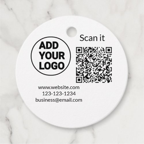 Simple minimal q r code add logo scan code name we favor tags