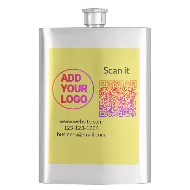 Simple minimal q r code add logo scan code name we flask (Front)