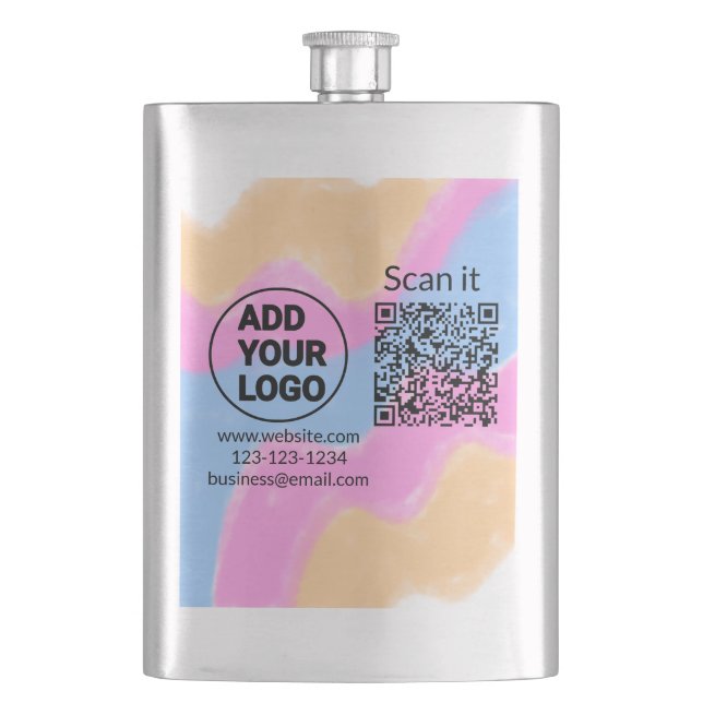 Simple minimal q r code add logo scan code name we flask (Front)
