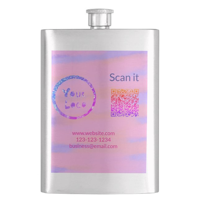 Simple minimal q r code add logo scan code name we flask (Front)