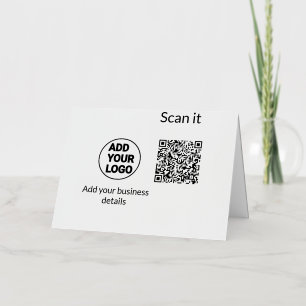 Simple minimal q r code add logo scan code name we foil holiday card