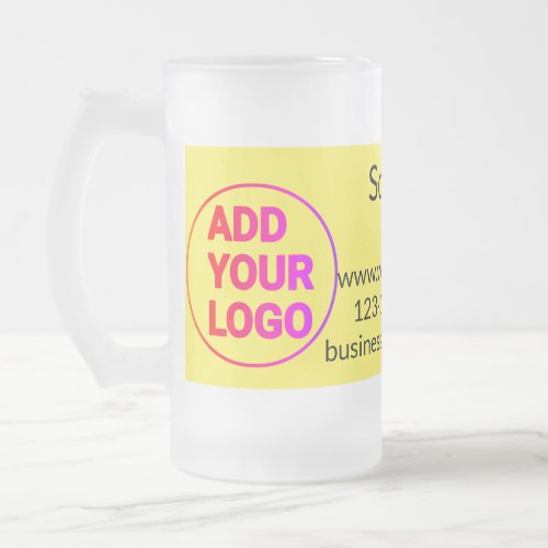 Simple minimal q r code add logo scan code name we frosted glass beer mug