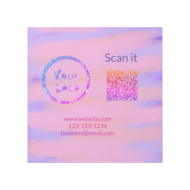 Simple minimal q r code add logo scan code name we gallery wrap (Front)