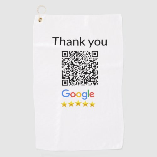 Simple minimal q r code add logo scan code name we golf towel