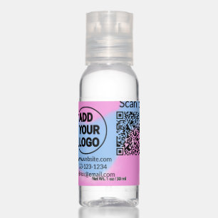 Simple minimal q r code add logo scan code name we hand sanitizer