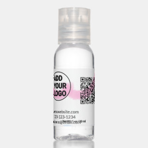 Simple minimal q r code add logo scan code name we hand sanitizer