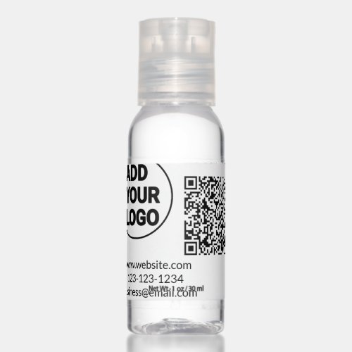 Simple minimal q r code add logo scan code name we hand sanitizer