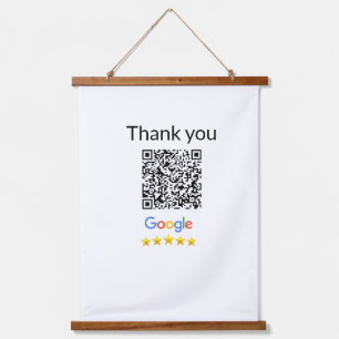 Simple minimal q r code add logo scan code name we hanging tapestry