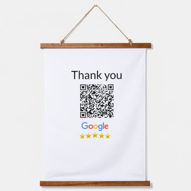 Simple minimal q r code add logo scan code name we hanging tapestry (Front)