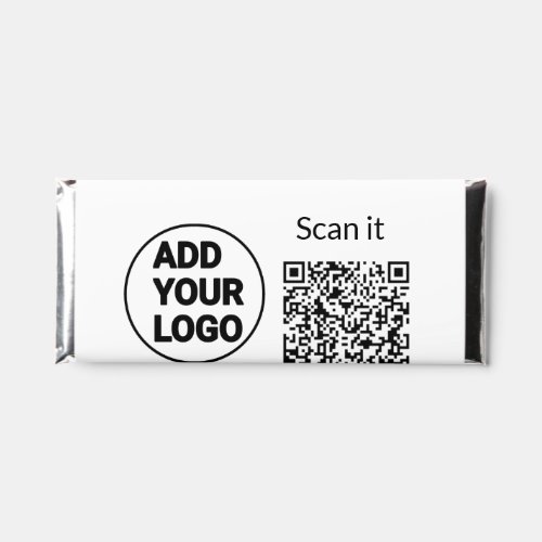 Simple minimal q r code add logo scan code name we hershey bar favors